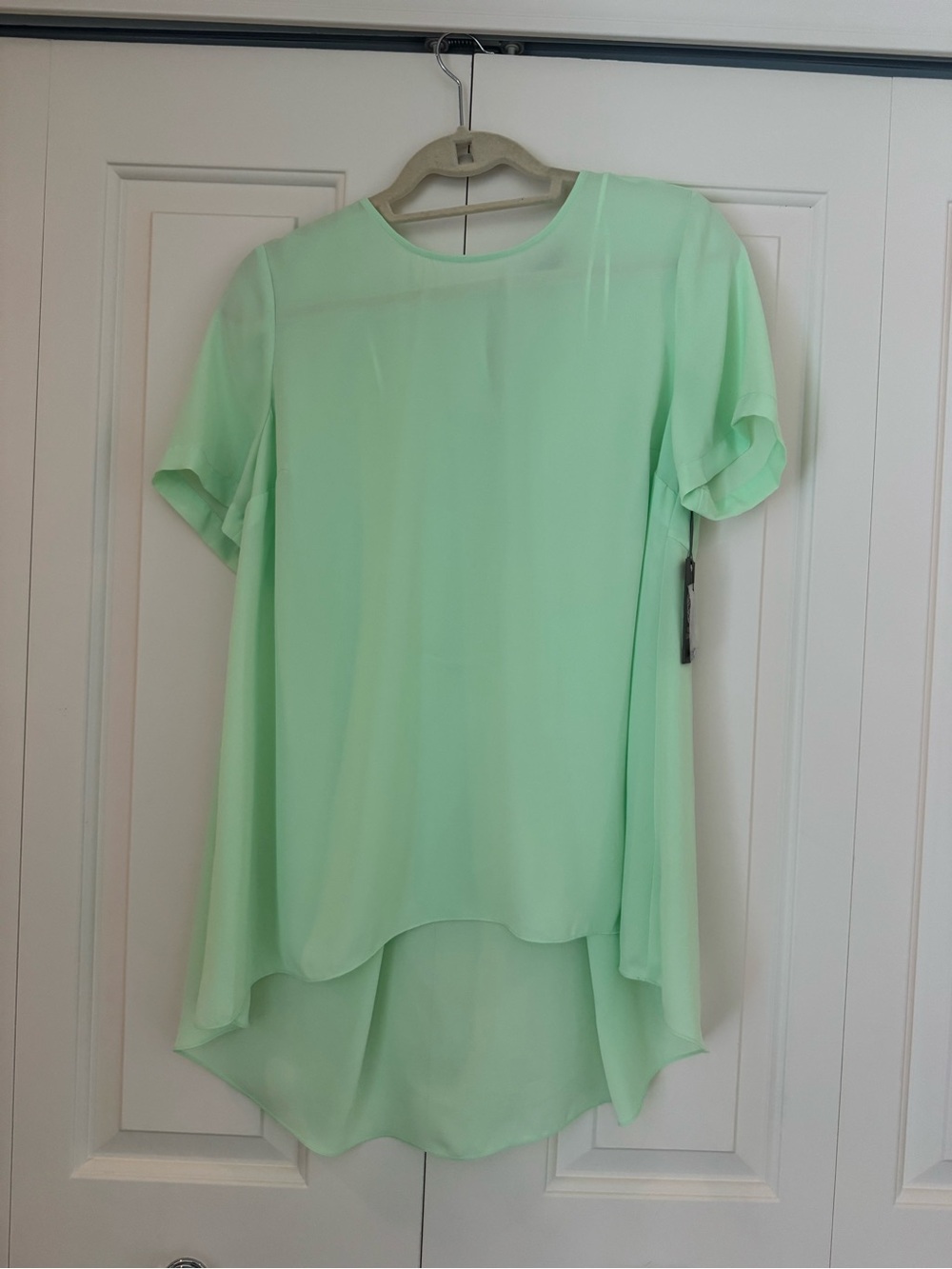 Vince Camuto Mint Green High-Low Chiffon Tunic NWT